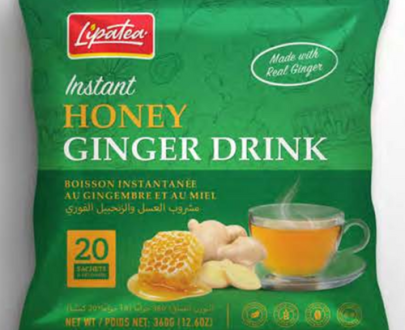 Lipatea مشروب الزنجبيل الفوري بالعسل والكركم – 20 كيس / 360 غرام