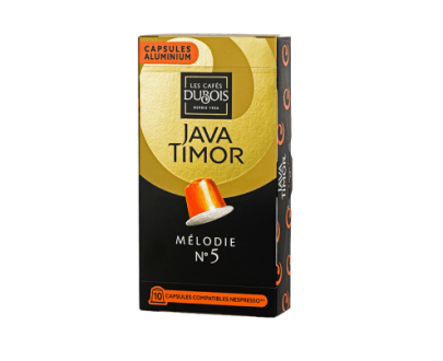 Java Timor Mélodie N°5 – 10 كبسولات ألمنيوم متوافقة مع Nespresso